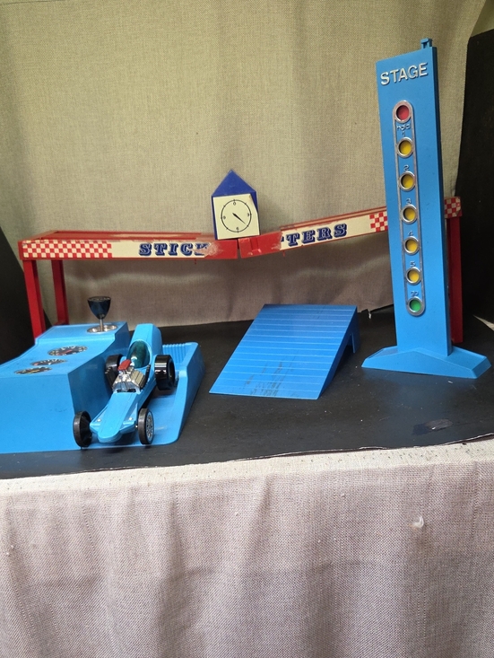Hasbro Other - 1972 Hasbro Stick Shifters "Blue Slick" Drag Racer playset